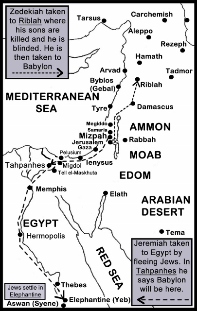 586 BC - Zedekiah Captured; Jews Flee to Egypt